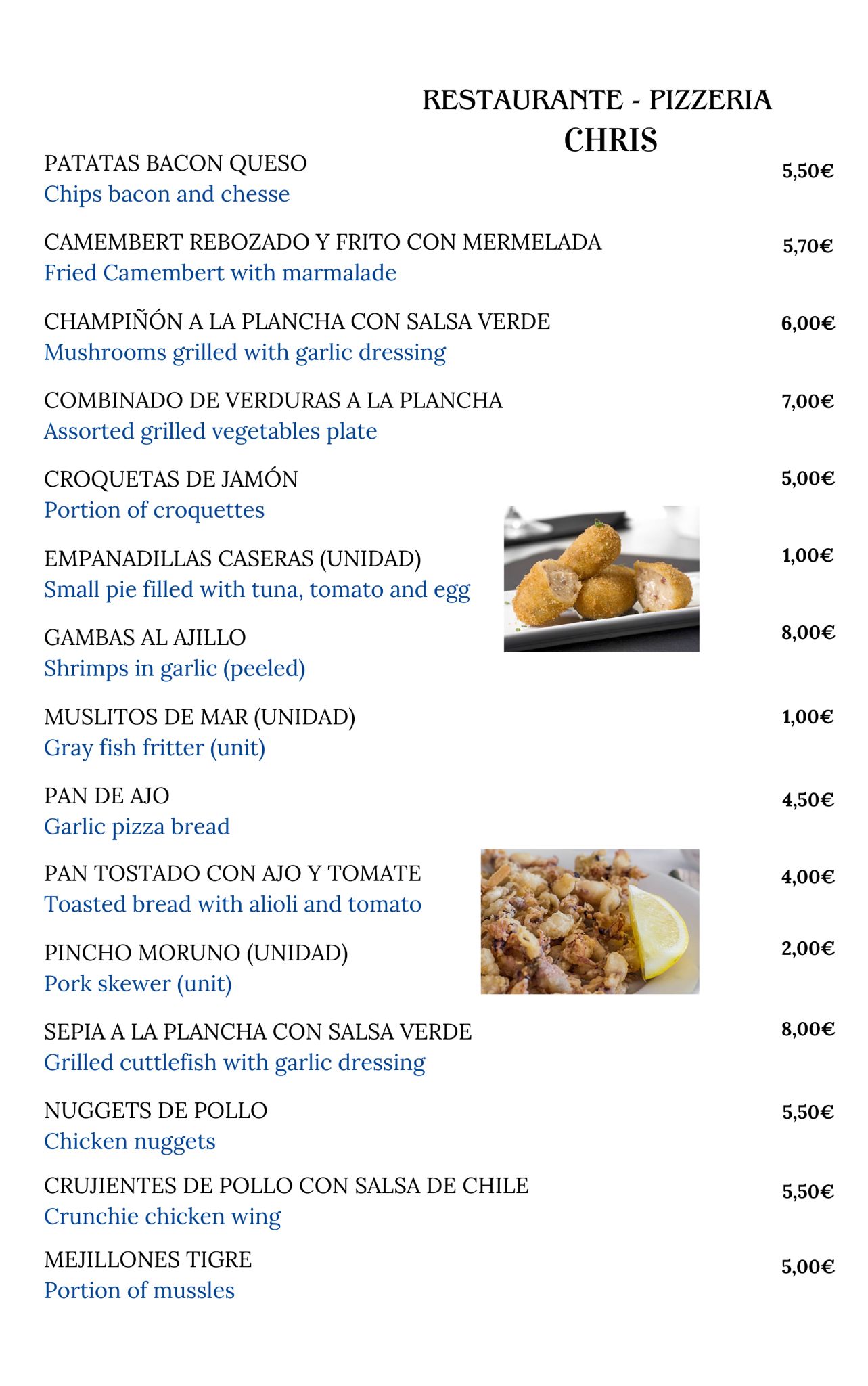 Entrantes fríos